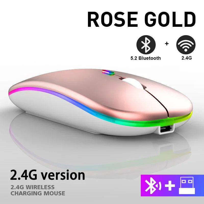 Smooth Wireless Mouse RGB Bluetooth Mouse - Sleek & Responsive