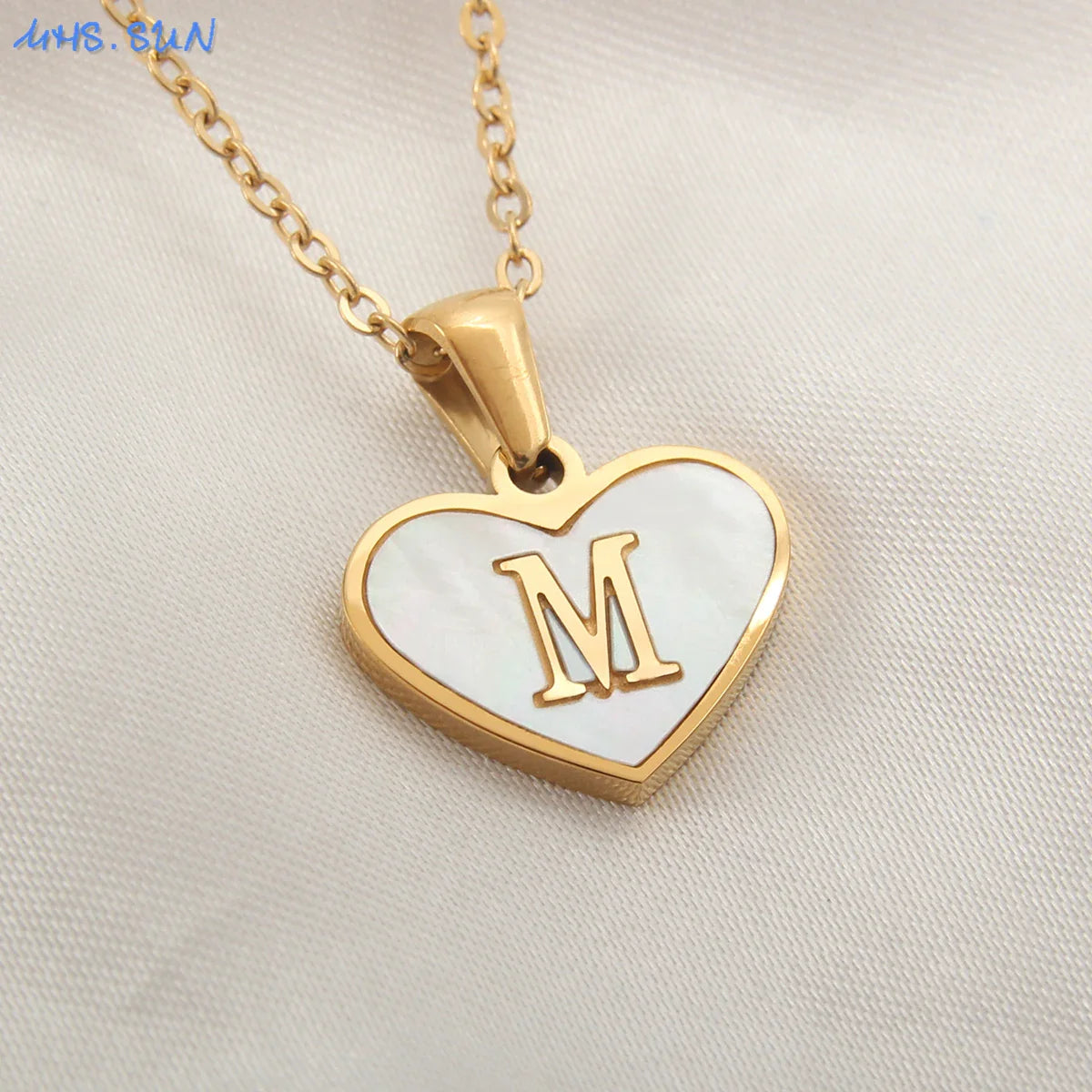 Heart Shell Initial Necklace