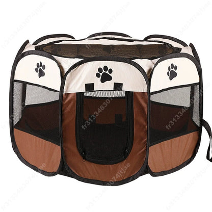 Portable Pet Playpen, Dog Playpen Foldable Pet Exercise Pen Tents Dog House Playground for Puppy Dog/Cat Indoor Outdoor Travel Camping Use Gray Small (29"X29"X17")