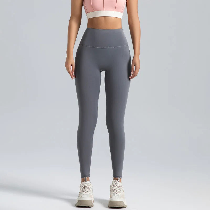 Women's Pink Tropical Print High-Waisted Yoga Leggings