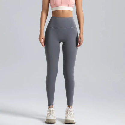 Women's Pink Tropical Print High-Waisted Yoga Leggings