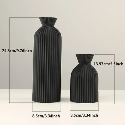Elegant Black Plastic Vase Boho Chic Decorative Centerpiece