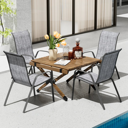 Outsunny Patio Furniture Set, Garden Set with Table, Foldable Chairs, a Loveseat