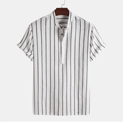 Oversized Striped Linen Men's Shirt