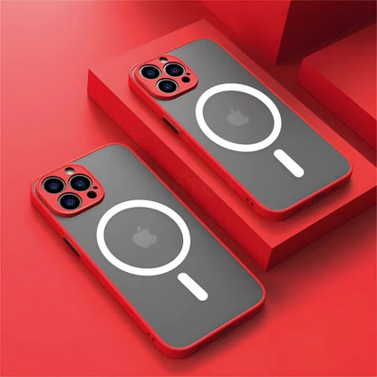 Luxury Matte For Magsafe Case For Apple iPhone 15 14 13 12 11 Pro Max Plus Magnetic Wireless Charging Soft Protection Accessorie