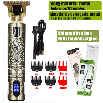 Vintage T9 Electric Hair Cutting Machine Hair Clipper Professional Men Shaver Rechargeable Barber Trimmer for Men Dragon Buddha