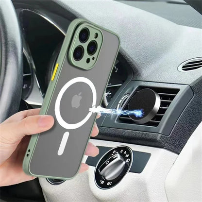 Luxury Matte For Magsafe Case For Apple iPhone 15 14 13 12 11 Pro Max Plus Magnetic Wireless Charging Soft Protection Accessorie