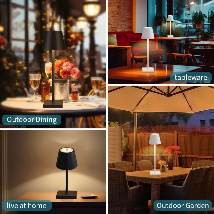 USB Rechargeable LED Stolní Lampa Touch Control for Restaurants