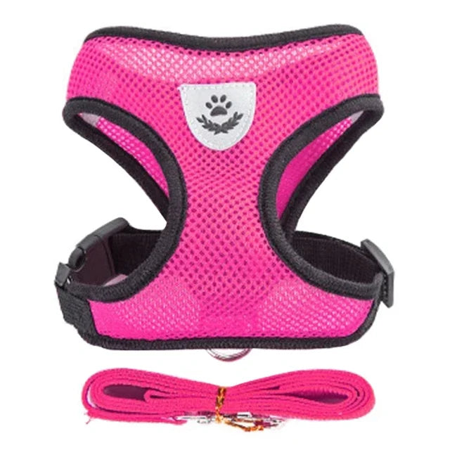 Cat Harness Vest Walking Lead Leash Collar Polyester - Adjustable  Pet Accessories