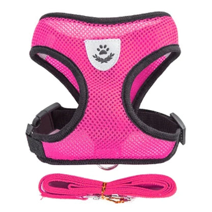 Cat Harness Vest Walking Lead Leash Collar Polyester - Adjustable  Pet Accessories