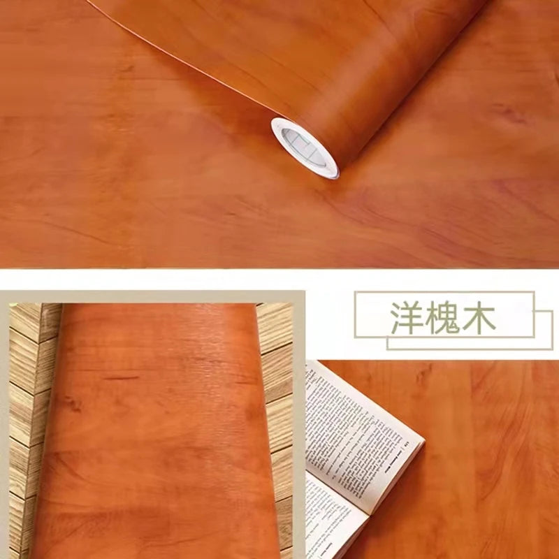 Modern Wood Stripe Home Wallpapers for Furnitures Wall Restore DIY Decorable Films PVC Self-adhesive Vinyl Wall Sticker in Rolls