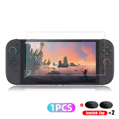 Screen Protector Tempered Glass For Switch Nintendo 2 With Joystick Cap Accessories Protector For Switch Nintendo 2