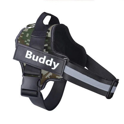 Personalized Dog Harness NO PULL Reflective Breathable Adjustable Pet Harness Vest For Small Large Dog Custom Patch Pet Supplies