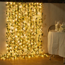 Flower Green Leaf String Lights - Artificial Vine Fairy Lights Battery Powered Christmas