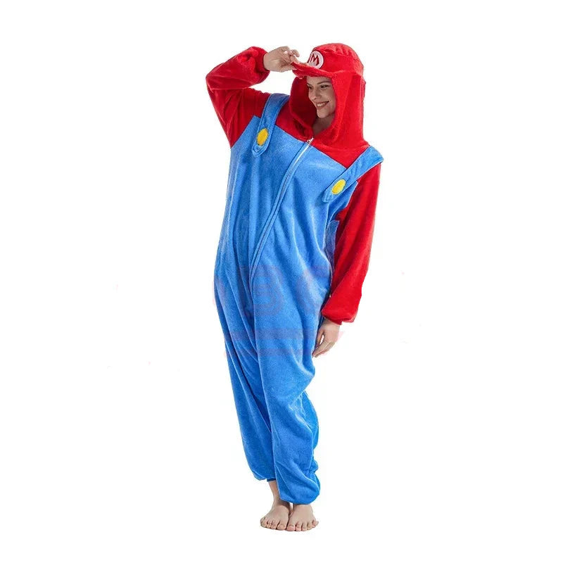 Mario oder Luigi Onesies Cosplay Kostüme für Erwachsene oder Kinder