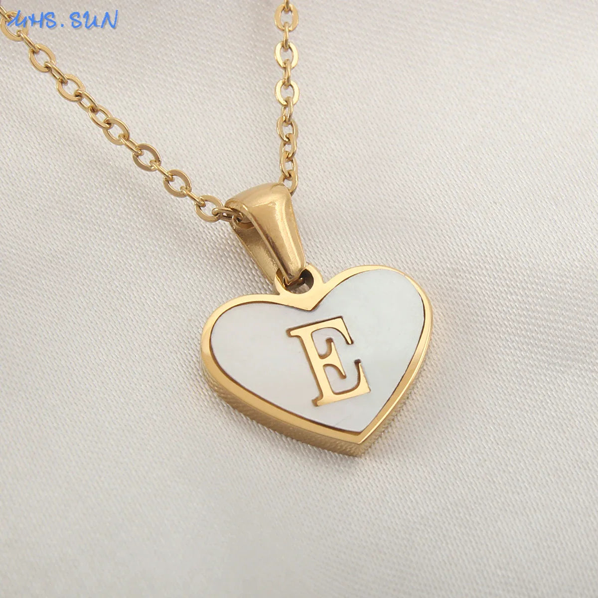 Heart Shell Initial Necklace