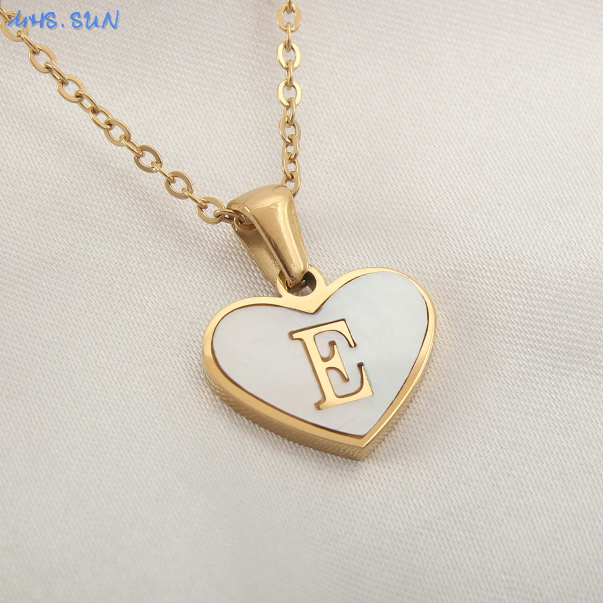 Heart Shell Initial Necklace