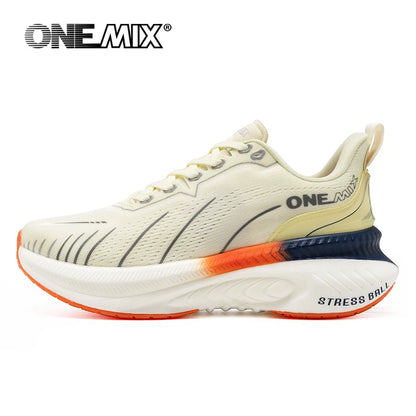 Onemix Men's White Air Cushion Running Shoes 2024