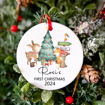 Personalized  Baby First Christmas Ceramic Ornament