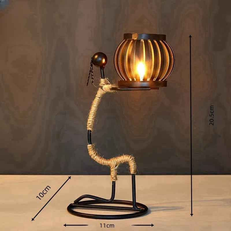 Nordic Metal Candlestick Abstract Character Sculpture Candle Holder Decors Handmade