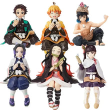 10-15cm Anime Demon Slayer Figure Kamado Tanjirou Nezuko Sitting Posture Action Figure PVC Model Doll Collection Toy Gift Kids
