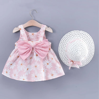 Daniela Daisy Print Back Big Bow Decor Beach Dress