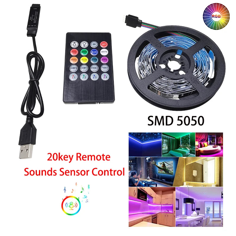 Bluetooth Control RGB Strip Lights for Bedroom and Party Decor