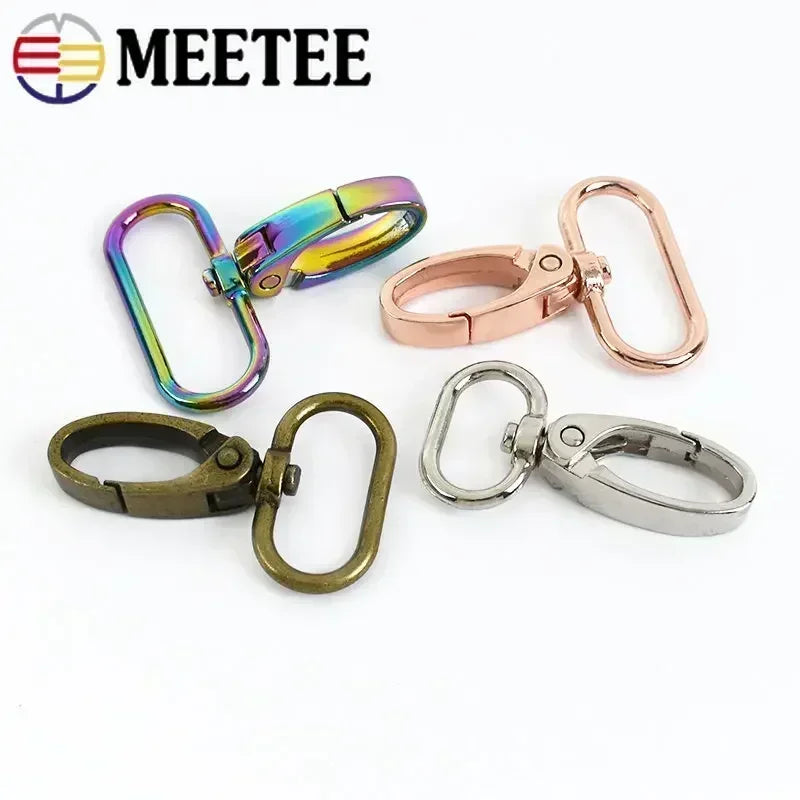50Pcs Metal Strap Buckles Swivel Lobster Clasp Bag Webbing Belt Snap Hooks Handbag Carabiner Hangers DIY KeyChain Accessories
