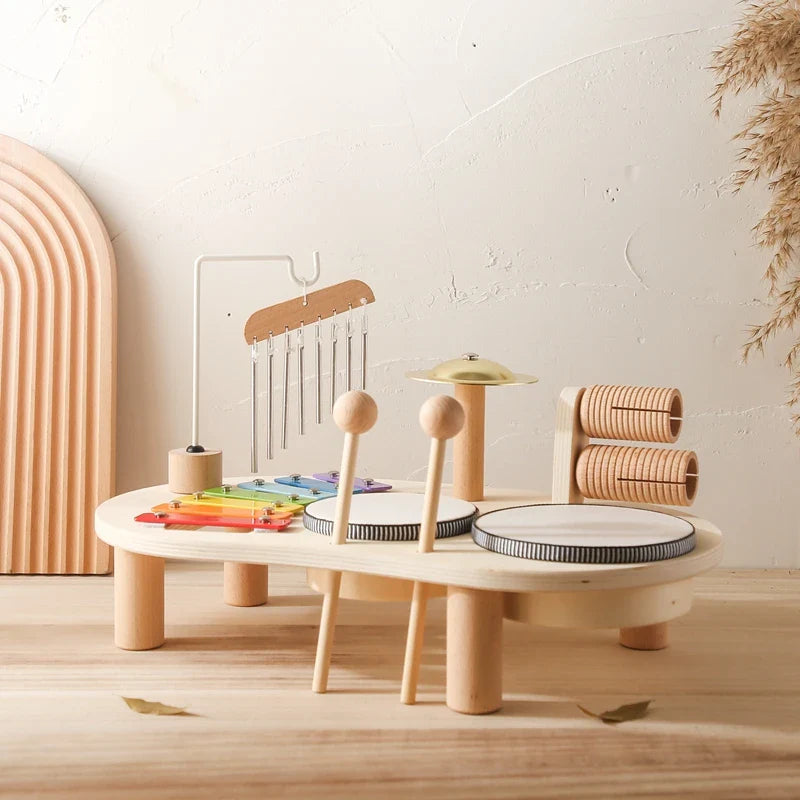 Wooden Aeolian Bells & Xylophone Montessori Baby Educational Musical Toy & Birthday Gift