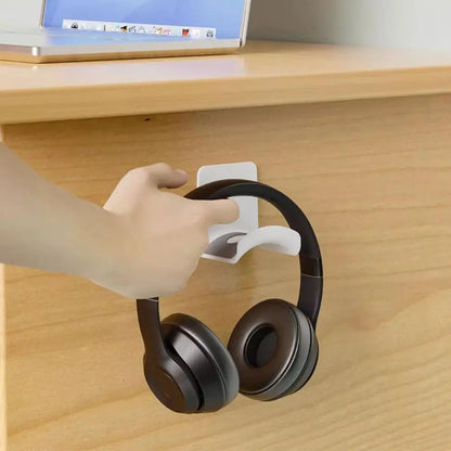Universal Headphone Stand Adhesive Wall Mount Under Desk Rack Holder for Gaming Earphones & Headset Support Bracket