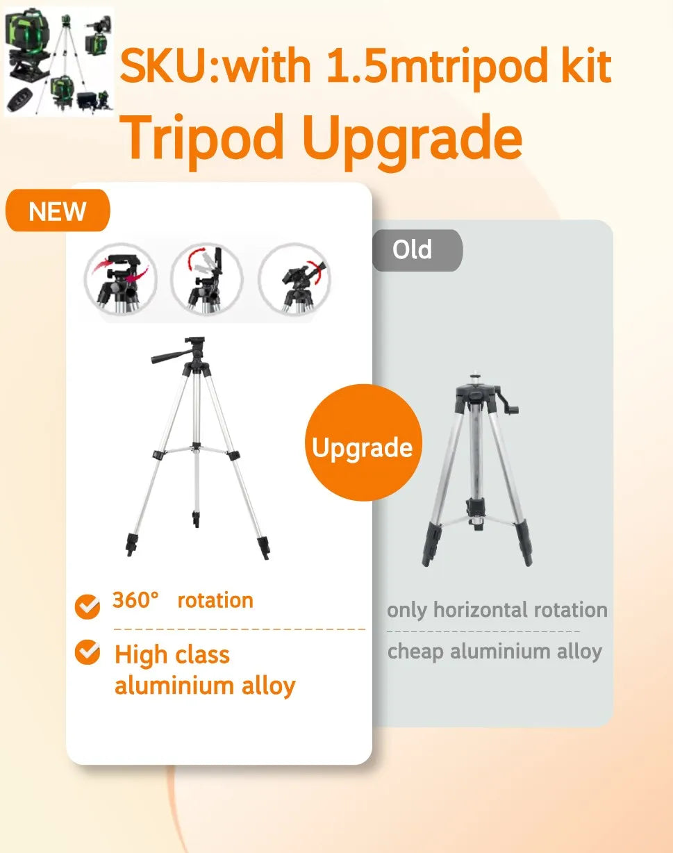 tripod/nivel a laser 16 Lines Laser profesional Level green line Self-leveling 360 autonivelant