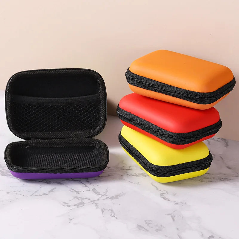1pc Portable Waterproof Headphone Storage Bag, Data Cable Packing Cube, Storage Card Games Box， EVA Protective Case For Travel