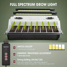 Black 2-Pack Seed Germination Trays - 80-Cell Kit W/ LED Grow Lights, Timer - Ideal for Home Gardening & Greenhouses