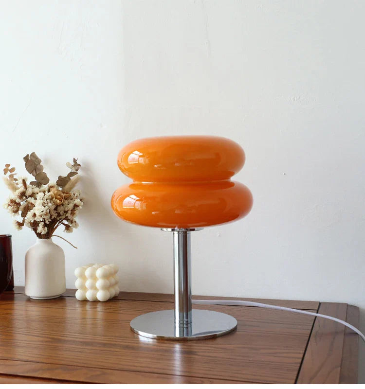 Macaron Retro Glass Table Lamp for Bedroom and Living Room