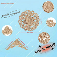 5 Pcs Unpainted Wood Appliques Onlays Bed Door Cabinet Wardrobe Furniture Carved Decoration DIY Color Onlays Decorative
