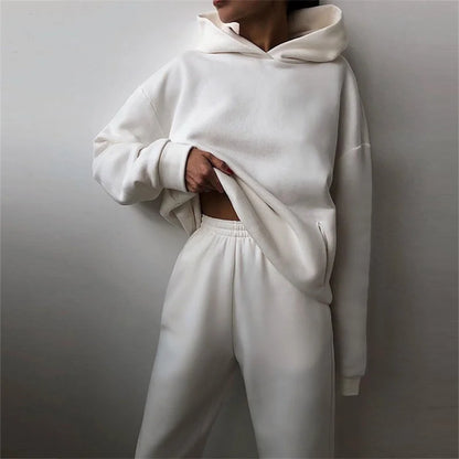 Cozy Oversized Hoodie & Pants Set for Women – Autumn Loungewear Suit