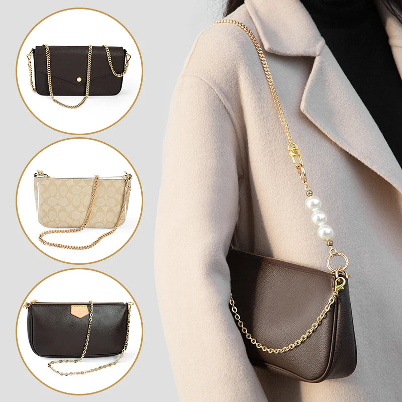 WUTA Metal Bag Chain Transformation Bag Strap Replacement Underarm Crossbody Shoulder Handbag Extension Chains DIY Accessories