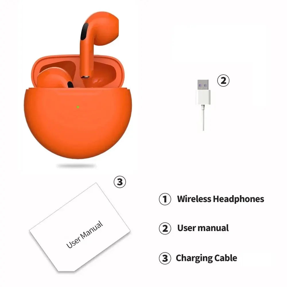 Air Pro 6 TWS Wireless Earbuds – Ultra-Lightweight Bluetooth 5.3 Headset with Mic & Charging Case