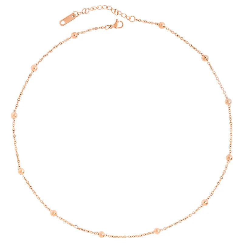 Gold ball bead necklace