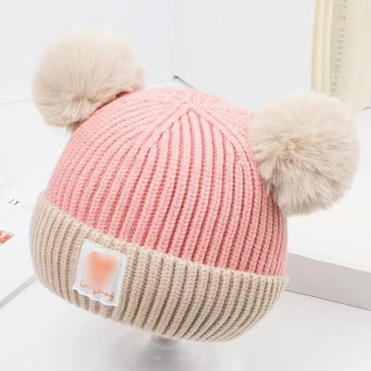 1Set Baby Hat Scarf Set Knitted Winter Hat Infant Toddler 1-5Y