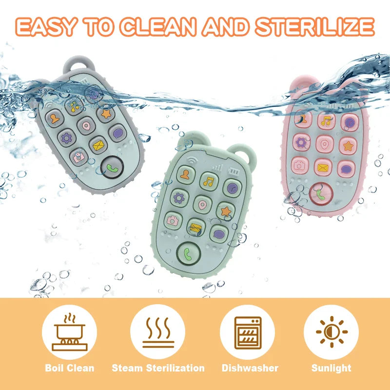 Chewable Baby Phone Toy – Soft Teether & Learning Fun for Infants