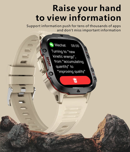 Rugged Outdoor Military Smartwatch for Men with GPS & Health Tracker