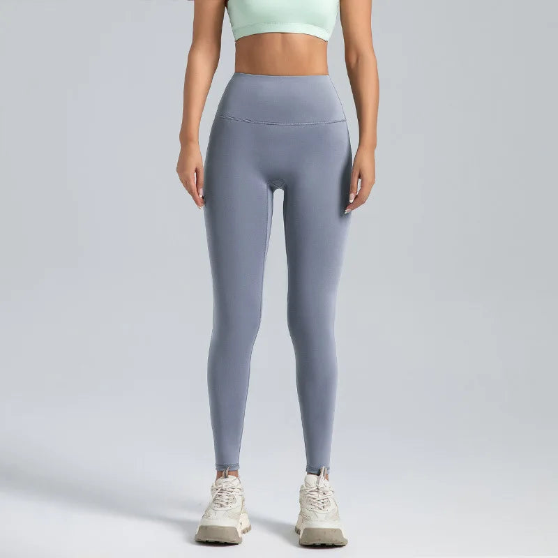 Women's Pink Tropical Print High-Waisted Yoga Leggings