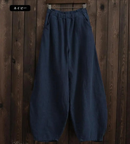 Women's Vintage Cotton Linen Wide Leg Bloomers