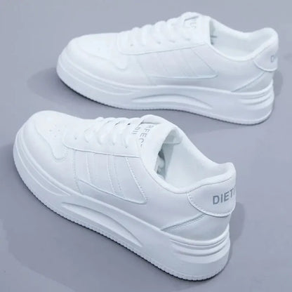 Lace Up Contrast Round Toe Platform Sneakers