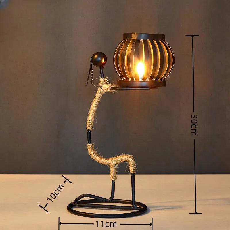Nordic Metal Candlestick Abstract Character Sculpture Candle Holder Decors Handmade