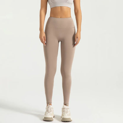 Women's Pink Tropical Print High-Waisted Yoga Leggings