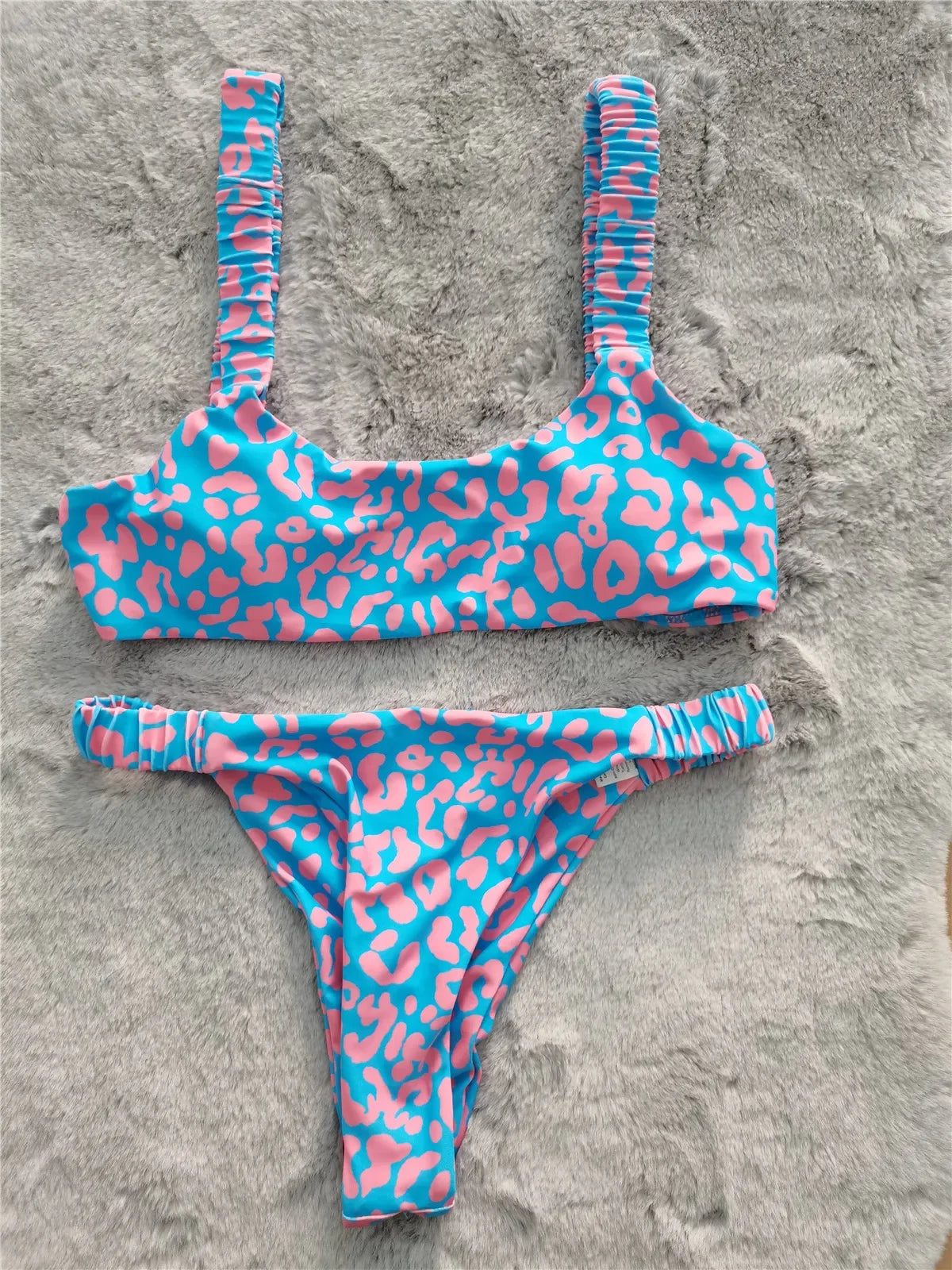 Sexy Micro Bikini Women Orange Leopard Push Up Padded Thong Swimsuit Female Cut Out Bathing Suit Swimwear