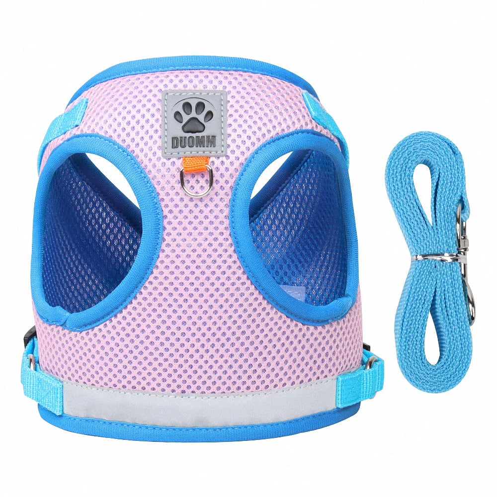 Breathable Escape-Proof Cat Harness and Leash - Adjustable Reflective Vest for Kittens and Puppies