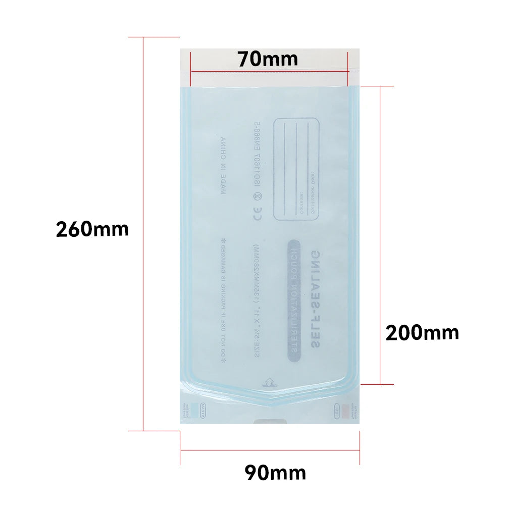200pcs/bag Self-sealing Sterilization Pouches Bags 5 Sizes Medical-grade Bag Disposable Nail Art Tattoo Accessories